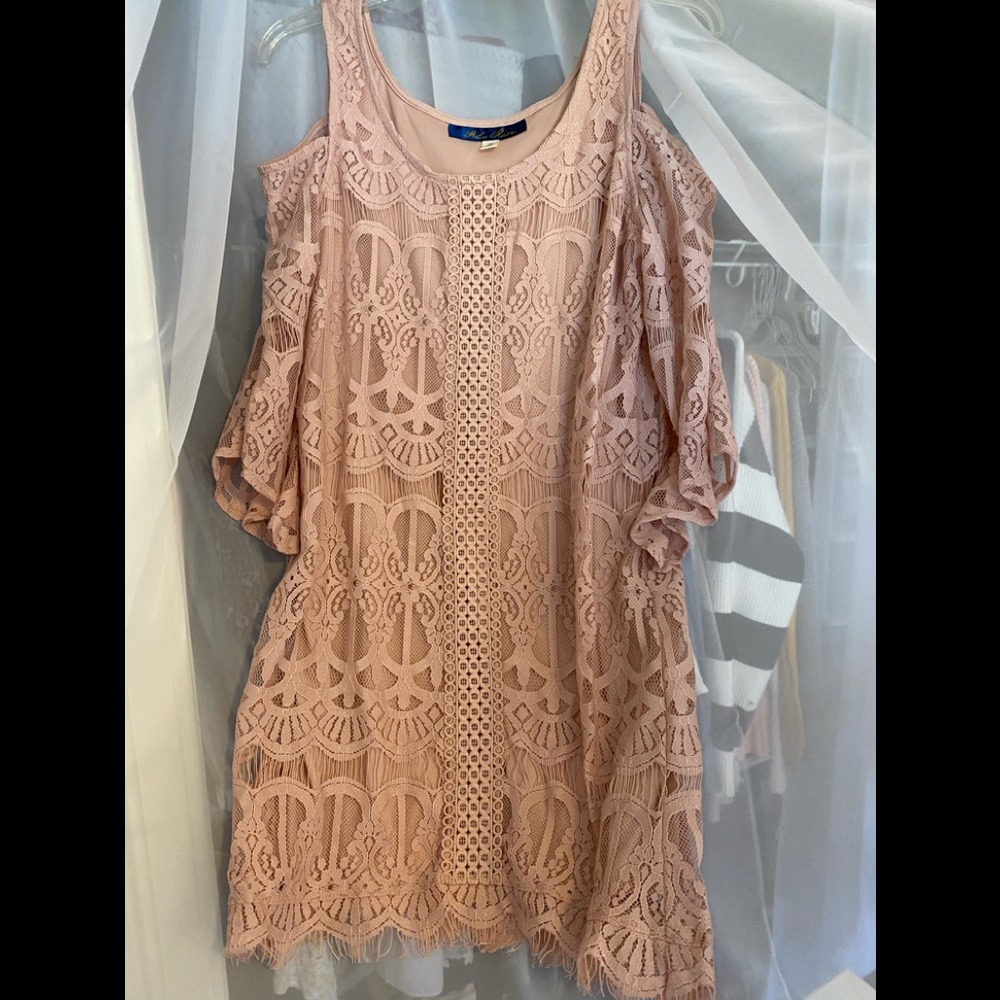 Blue Rain cold shoulder Dress
